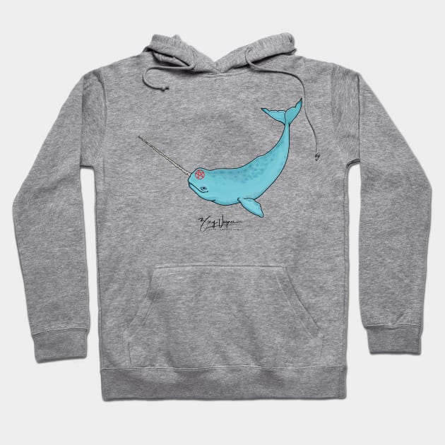 gnarwhal Hoodie by painting whales